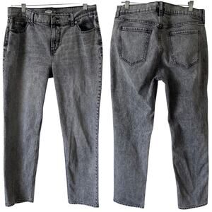 OLD NAVY Boyfriend Mid Rise Acid Wash Jeans Size 10 Tapered Leg Ankle Length